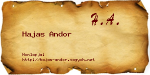 Hajas Andor névjegykártya